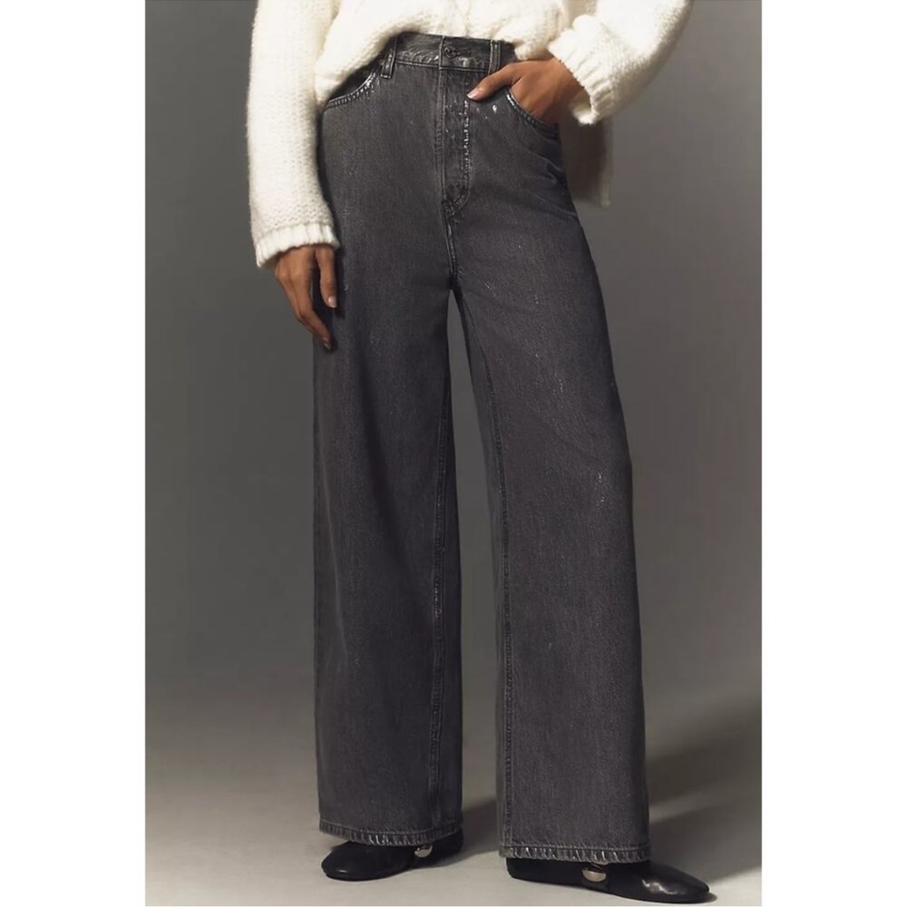 NWT ETICA Marley Ultra High Rise Baggy Wide-Leg Jeans Icicle Gray 29